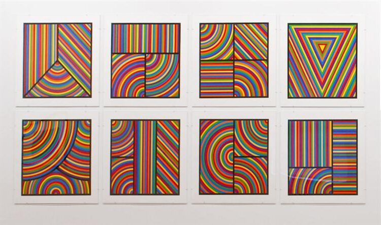 Color Bands (Wadsworth Portfolio), 2000, by Sol LeWitt reflects the purity and precision of color through systematic, horizontal bands.