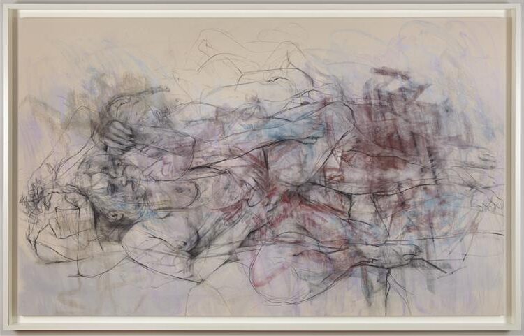 Ebb and Flow (2015) reflects the dynamic and rhythmic movements of the human body, depicted through bold brushstrokes