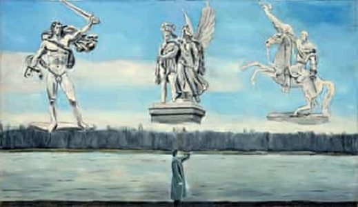 Heroic Symbol V, 1970, by Anselm Kiefer reflects a confrontation with Germany’s past.