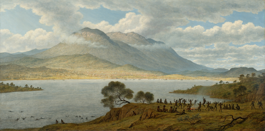 Mount Wellington and Hobart Town from Kangaroo Point, 1834 by Claude Lorrain