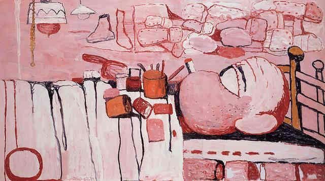 Painter in Bed, 1973, by Philip Guston reflects the artist’s self-reflection and vulnerability.