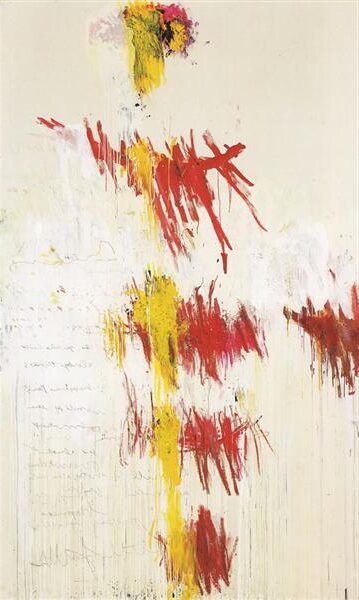 Quattro Stagioni II. Primavera, 1993–1995 reflects the renewal and sensual vitality of spring through gestural marks, poetic text, and vibrant color.