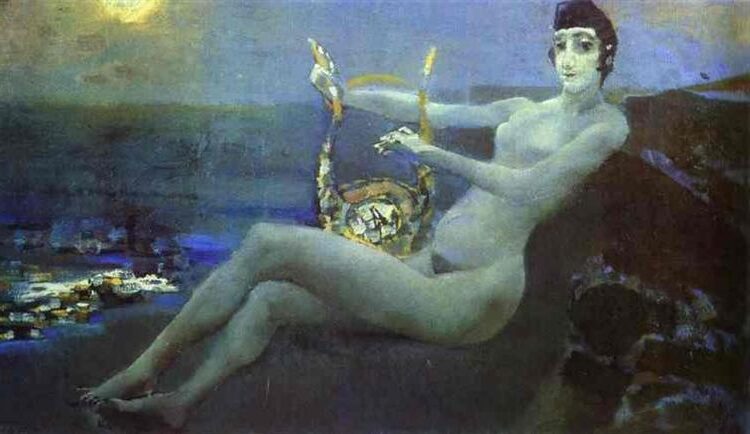 Sappho, c.1885 reflects Vrubel's deep engagement with classical themes.