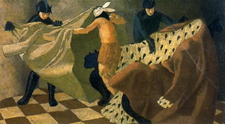 The Disrobing of Christ, 1922 reflects spiritual anguish through a compressed, emotionally charged scene of Christ being stripped before crucifixion.