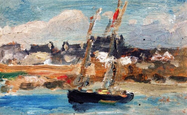 Two Masted Schooner, Concarneau, 1899, by Robert Henri reflects a quiet moment of maritime life.