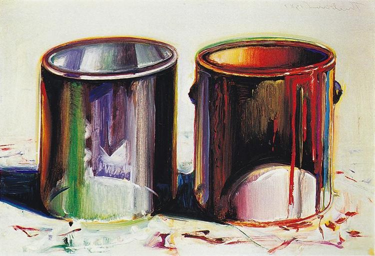 Two Paint Cans, 1987, by Wayne Thiebaud reflects the artist’s fascination with everyday objects.