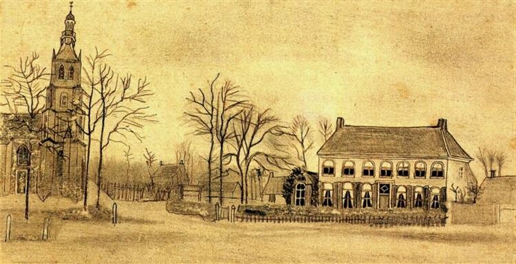 Vicariat et église à Etten (1876) reflète le lien profond de Van Gogh avec son éducation religieuse précoce et les liens de sa famille avec l'église.