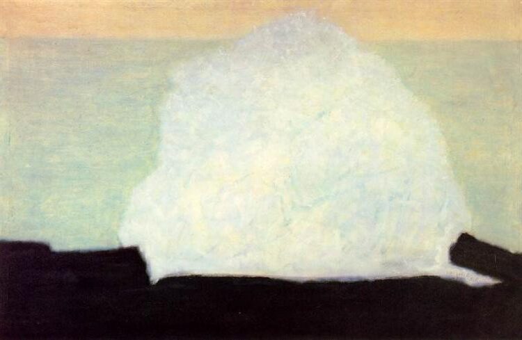 White Wave, 1954, by Milton Avery reflects the serene power and graceful motion of the sea through simplified form and gentle color harmony.