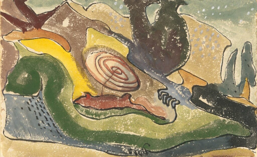 Beach, 1940, by Arthur Dove reflects the rhythmic energy and natural essence of the shoreline through fluid abstraction and earthy tones.