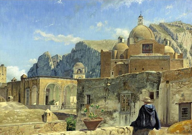 A Young Boy Seated On A Wall, Overlooking Capri (Ca. 1850-52) reflects a peaceful and intimate moment of solitude.