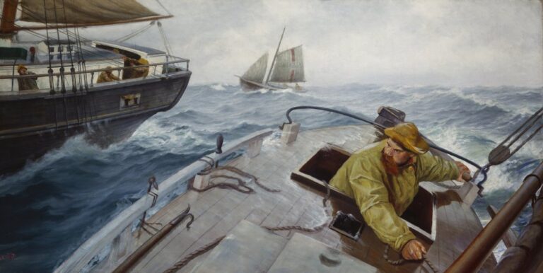 Pilot in Rough Weather by Christian Krohg