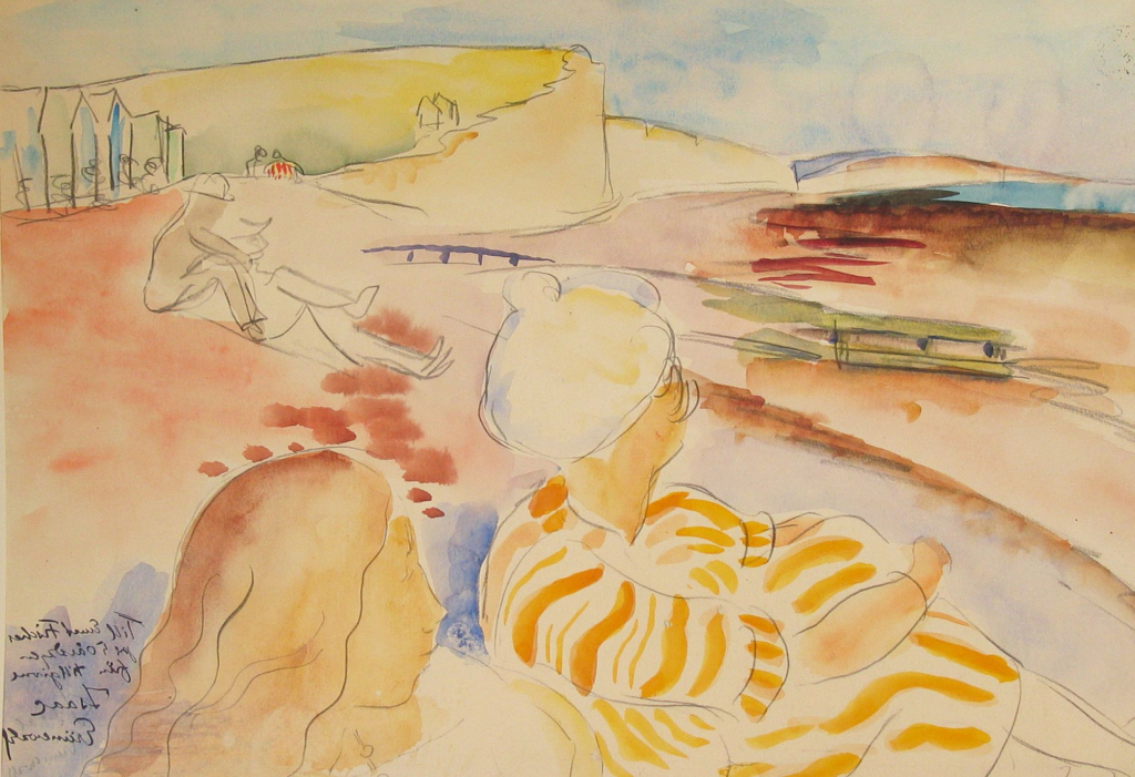 Beach Scene, by Isaac Grünewald reflects a vibrant and expressive take on leisure and nature.