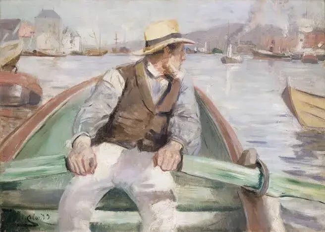 Look Ahead, Bergen Harbour, 1884 by Christian Krohg reflects the bustling maritime life of Bergen, a key Norwegian port city.