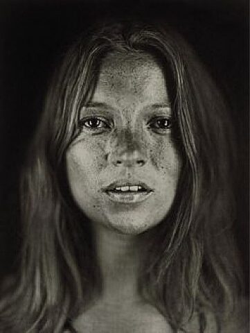 Kate Moss, 2005, by Chuck Close reflects the convergence of celebrity and individuality through a vibrant, abstracted grid.