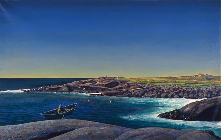 Maine Lobsterman, 1955, by Rockwell Kent reflects the resilience and dignity of coastal labor.