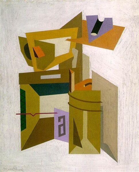 Percolator, 1927, by Stuart Davis reflects the vibrancy of modern domestic life through abstracted form and energetic design.