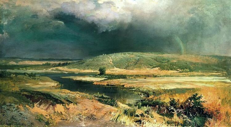 Volga Lagoon, 1870 by Fyodor Vasilyev reflects a poetic sense of solitude and the timeless connection between nature and the Russian soul.